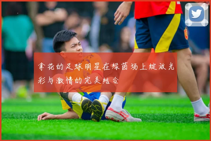拿花的足球明星在绿茵场上绽放光彩与激情的完美结合